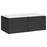 Vidaxl 2-delige loungeset met kussens poly rattan acacia zwart