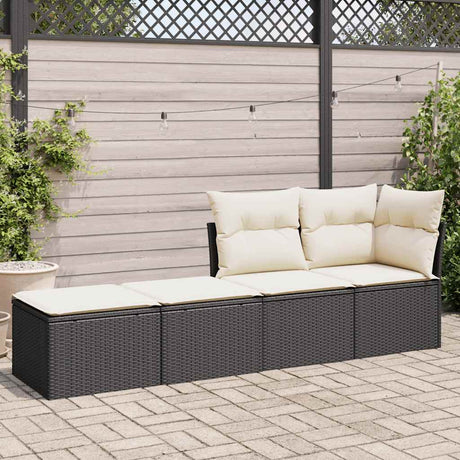 Vidaxl 2-delige loungeset met kussens poly rattan acacia zwart