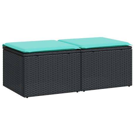 Vidaxl 2-delige loungeset met kussens poly rattan acacia zwart