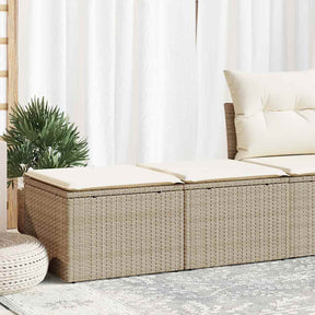 Vidaxl 2-delige loungeset met kussens poly rattan acacia beige