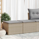 Vidaxl 2-delige loungeset met kussens poly rattan acacia beige