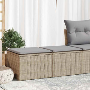 Vidaxl 2-delige loungeset met kussens poly rattan acacia beige