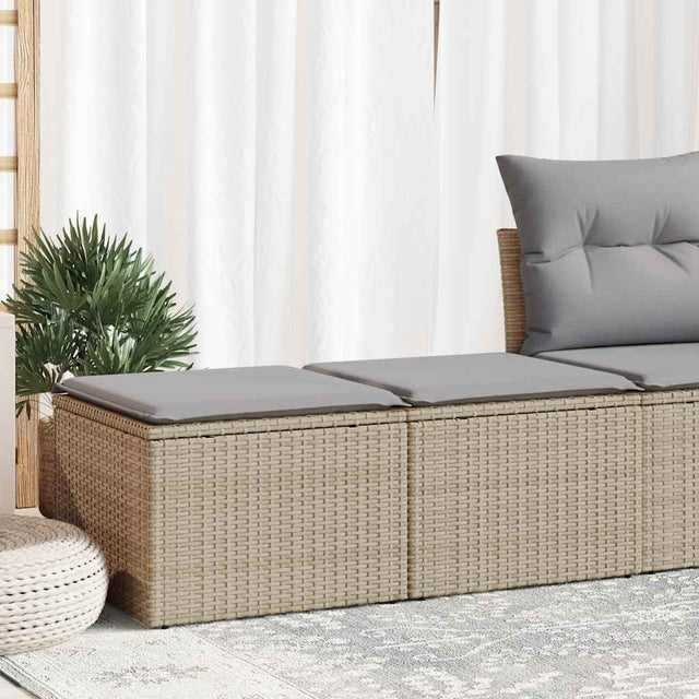 Vidaxl 2-delige loungeset met kussens poly rattan acacia beige