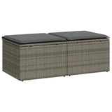 Vidaxl 2-delige loungeset met kussens poly rattan acacia grijs