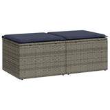 Vidaxl 2-delige loungeset met kussens poly rattan acacia grijs