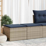 Vidaxl 2-delige loungeset met kussens poly rattan acacia grijs