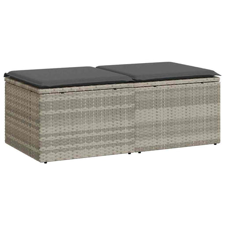 Vidaxl 2-delige loungeset met kussens poly rattan acacia lichtgrijs