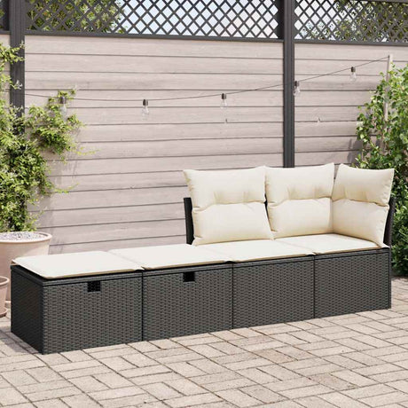 Vidaxl 2-delige loungeset met kussens poly rattan acacia zwart