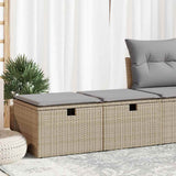Vidaxl 2-delige loungeset met kussens poly rattan acacia beige