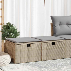 Vidaxl 2-delige loungeset met kussens poly rattan acacia beige