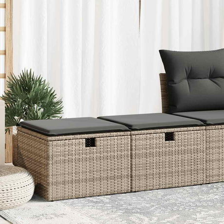 Vidaxl 2-delige loungeset met kussens poly rattan acacia grijs
