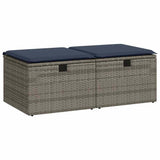 Vidaxl 2-delige loungeset met kussens poly rattan acacia grijs