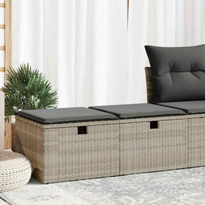 Vidaxl 2-delige loungeset met kussens poly rattan acacia lichtgrijs