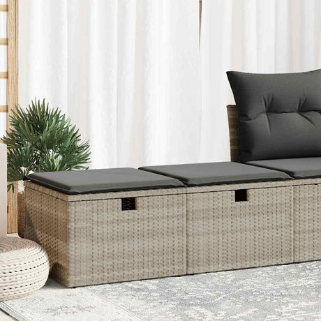 Vidaxl 2-delige loungeset met kussens poly rattan acacia lichtgrijs