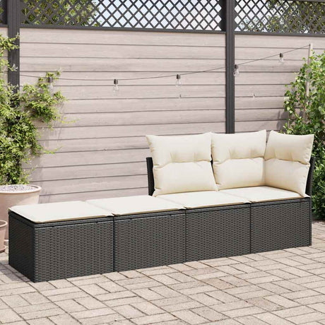 Vidaxl 2-delige loungeset met kussens poly rattan acacia zwart