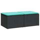 Vidaxl 2-delige loungeset met kussens poly rattan acacia zwart