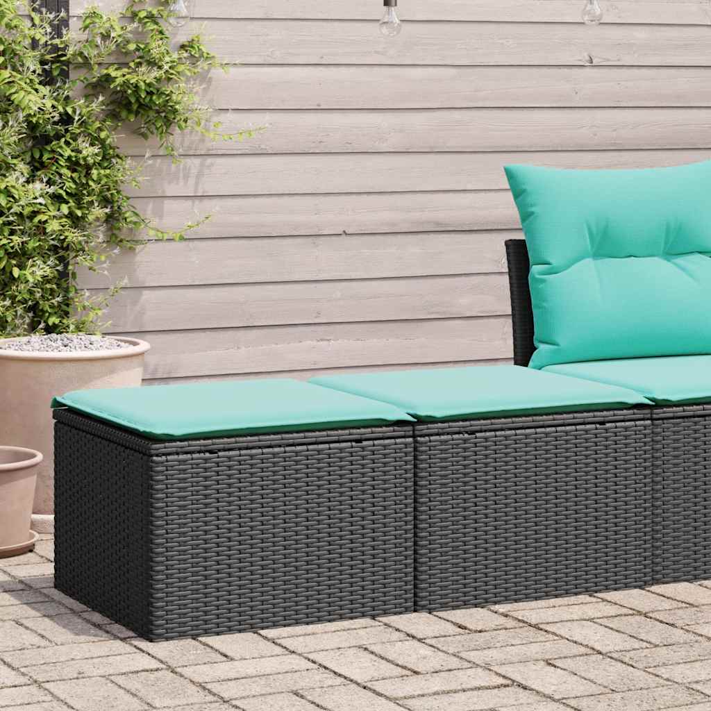 Vidaxl 2-delige loungeset met kussens poly rattan acacia zwart