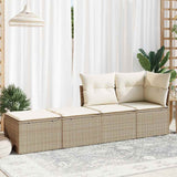 Vidaxl 2-delige loungeset met kussens poly rattan acacia beige