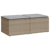 Vidaxl 2-delige loungeset met kussens poly rattan acacia beige
