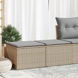 Vidaxl 2-delige loungeset met kussens poly rattan acacia beige