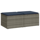Vidaxl 2-delige loungeset met kussens poly rattan acacia grijs