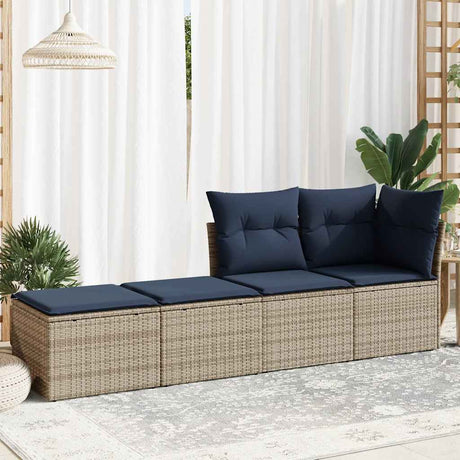 Vidaxl 2-delige loungeset met kussens poly rattan acacia grijs