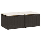 Vidaxl 2-delige loungeset met kussens poly rattan acacia bruin