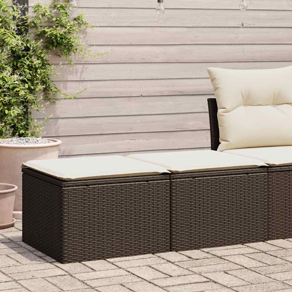 Vidaxl 2-delige loungeset met kussens poly rattan acacia bruin
