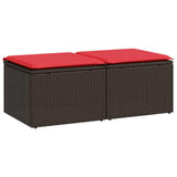 Vidaxl 2-delige loungeset met kussens poly rattan acacia bruin