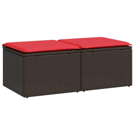 Vidaxl 2-delige loungeset met kussens poly rattan acacia bruin