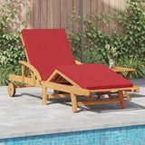 Vidaxl ligstoel massief acaciahout rood