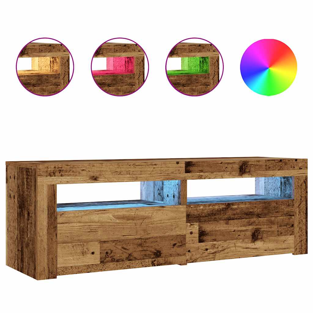 Vidaxl nachtkastjes 2 st met led's 60x35x40 cm oud houtkleurig