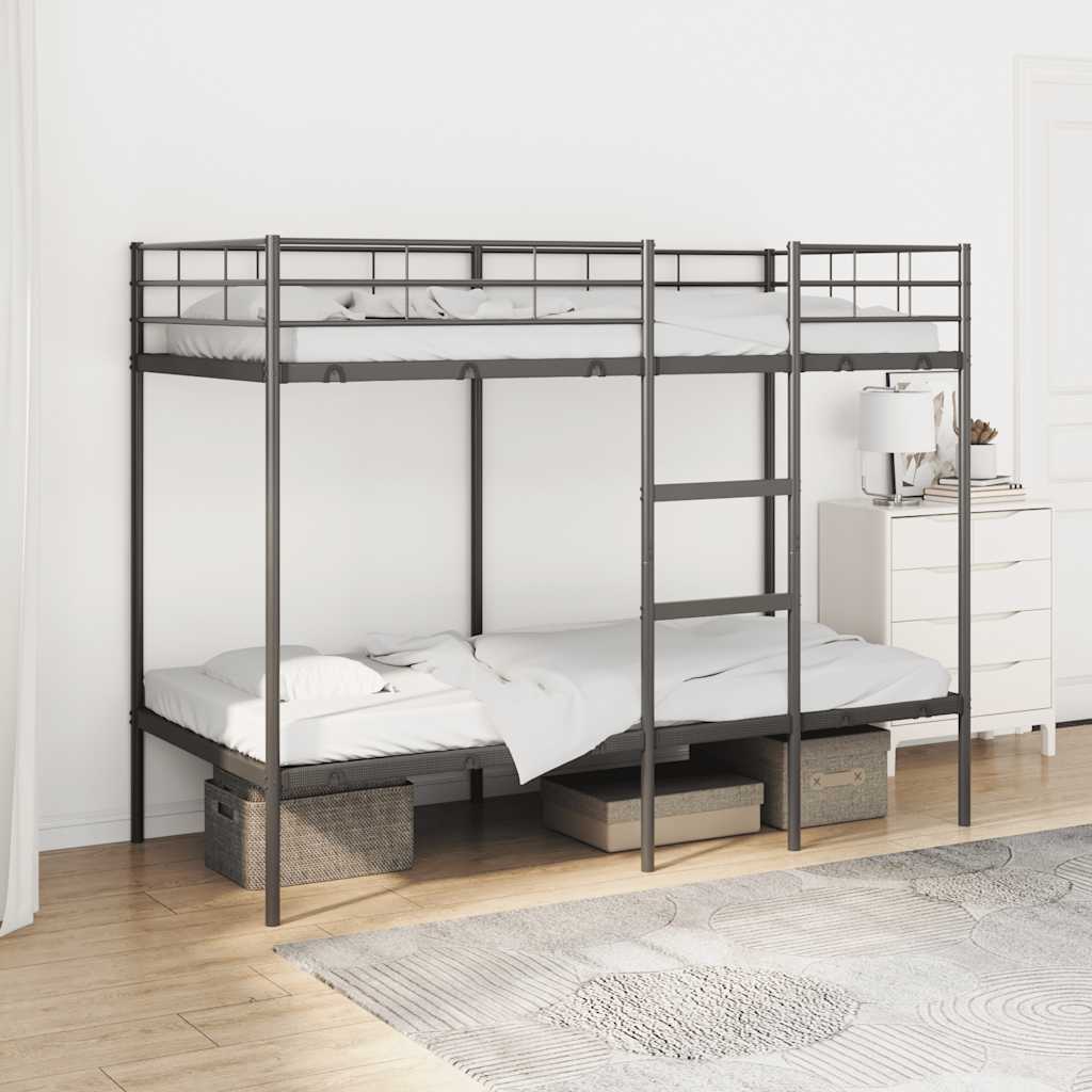 Vidaxl stapelbed zonder matras 90x190 cm staal zwart