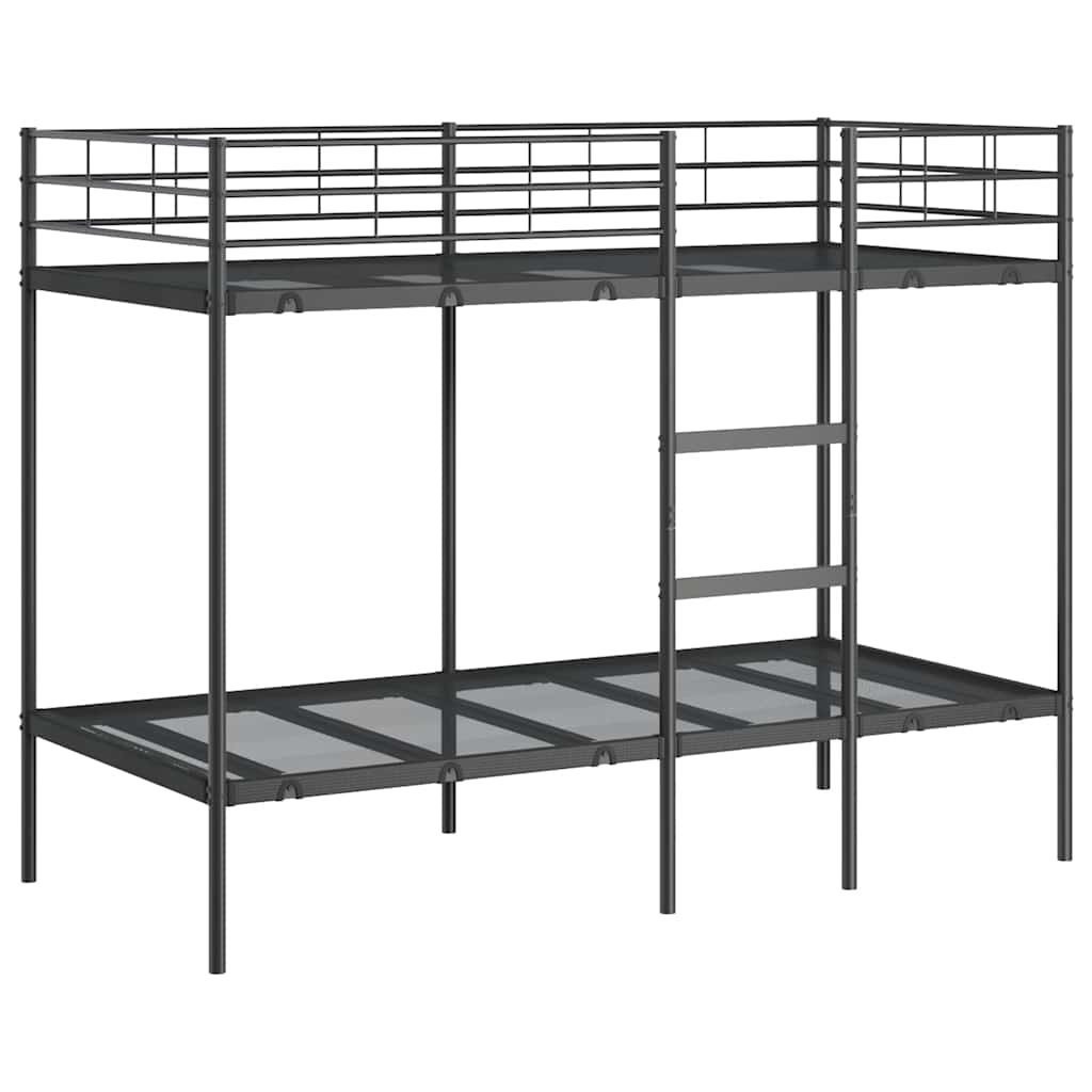Vidaxl stapelbed zonder matras 90x200 cm staal zwart