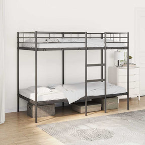 Vidaxl stapelbed zonder matras 90x200 cm staal zwart