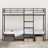 Vidaxl stapelbed zonder matras 100x190 cm staal zwart