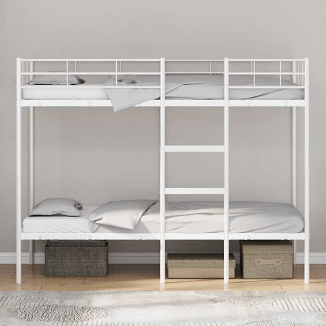 Vidaxl stapelbed zonder matras 100x190 cm staal wit