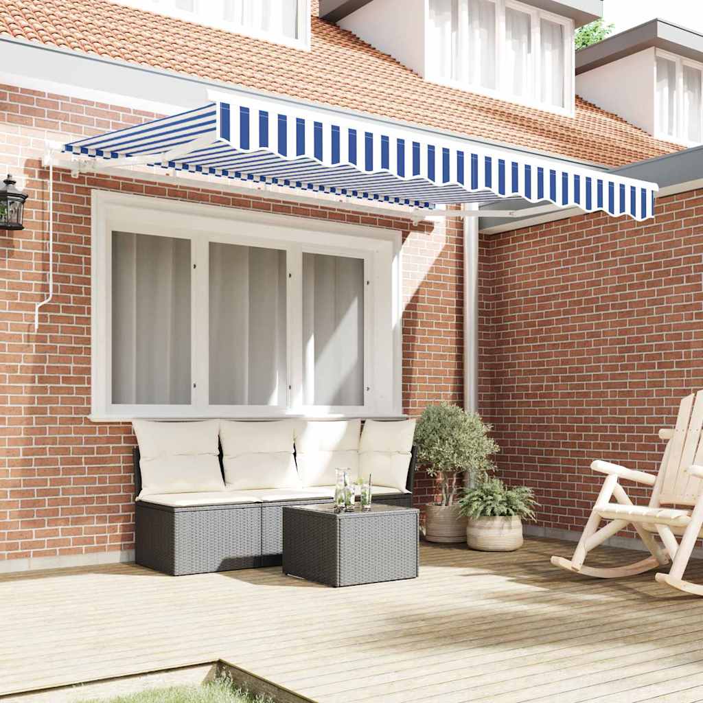 Vidaxl vervangend zonneschermdoek voor 3x2 m blauw wit gestreept