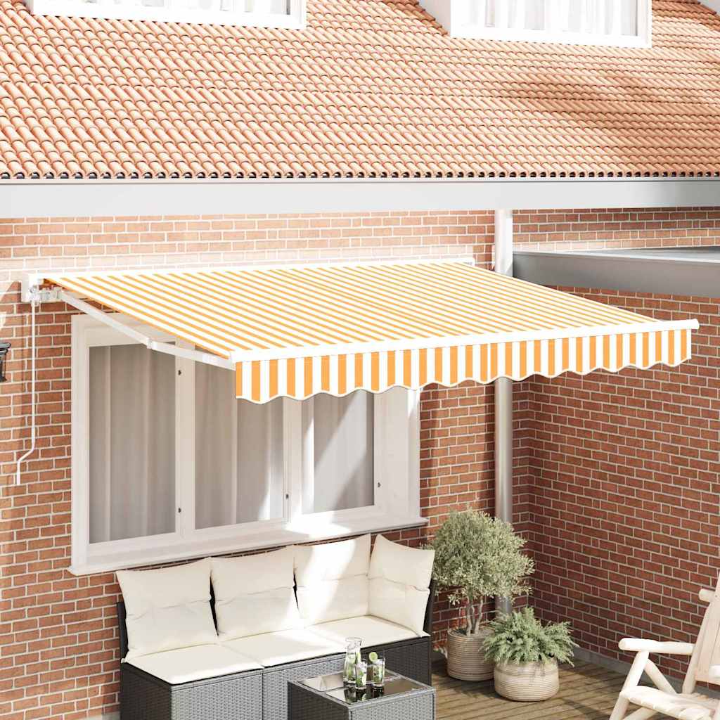 Vidaxl vervangingsdoek voor zonnescherm geel en wit 235 x 195 cm