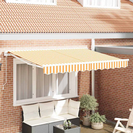 Vidaxl vervangingsdoek voor zonnescherm geel en wit 235 x 195 cm