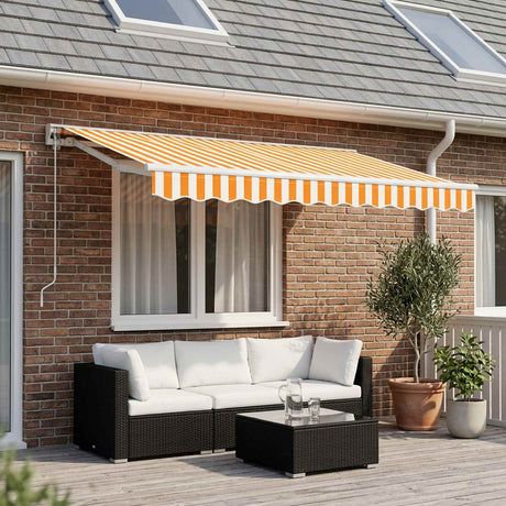 Vidaxl vervangend zonneschermdoek voor 3,5x2 m geel wit gestreept