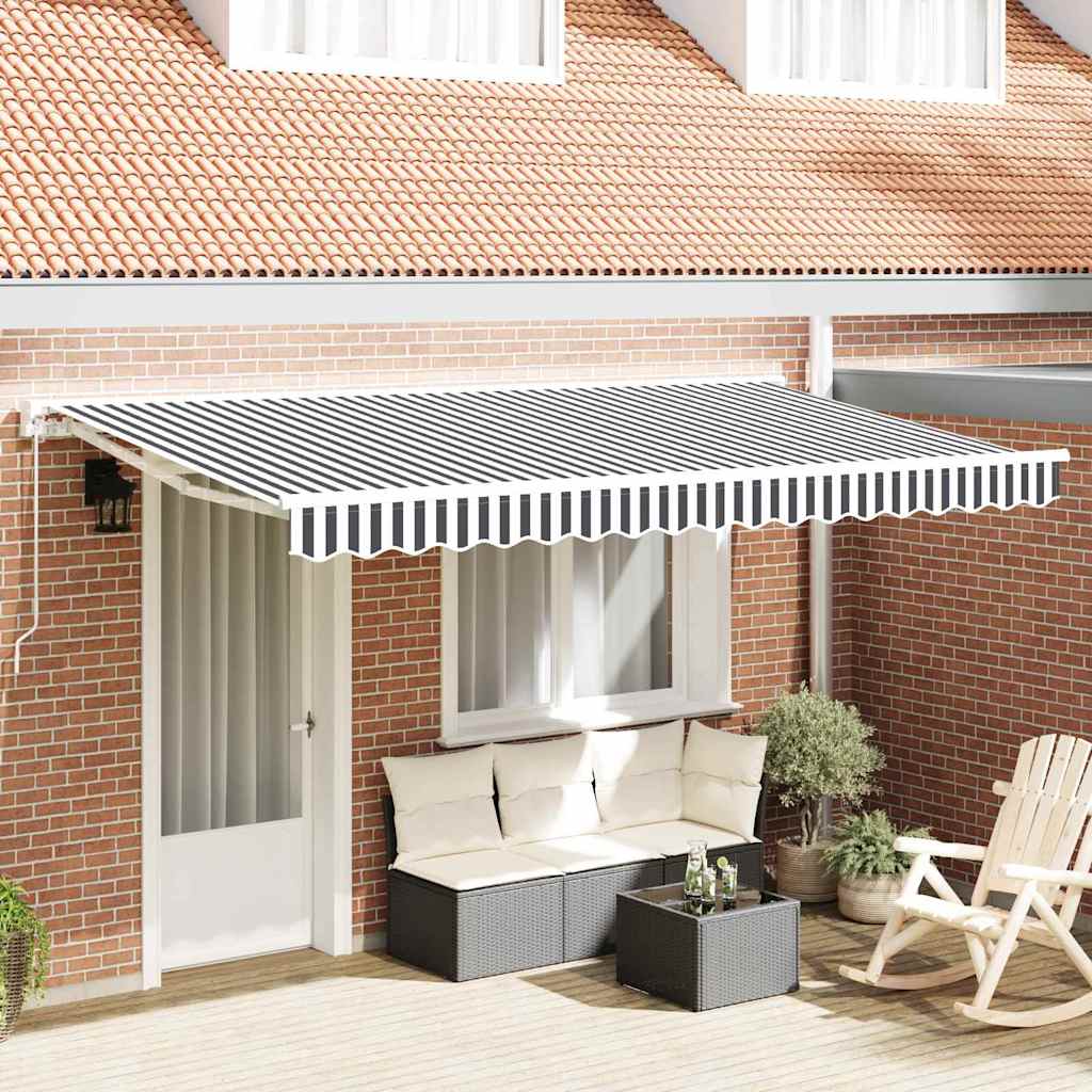 Vidaxl vervangingsdoek voor zonnescherm antraciet en wit 380 x 195 cm
