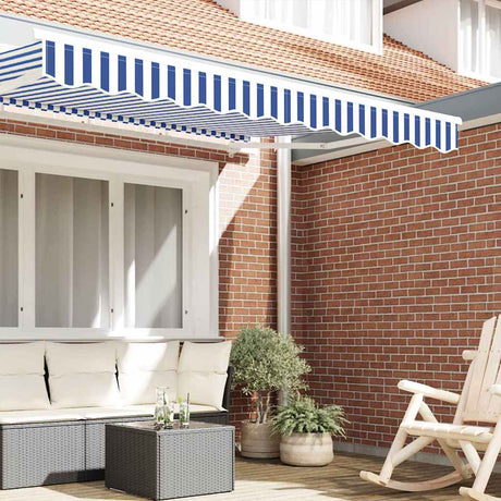 Vidaxl vervangende volant voor 2,5 m blauw wit gestreept polyester