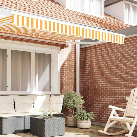 Vidaxl vervangende volant voor 2,5 m geel wit gestreept polyester