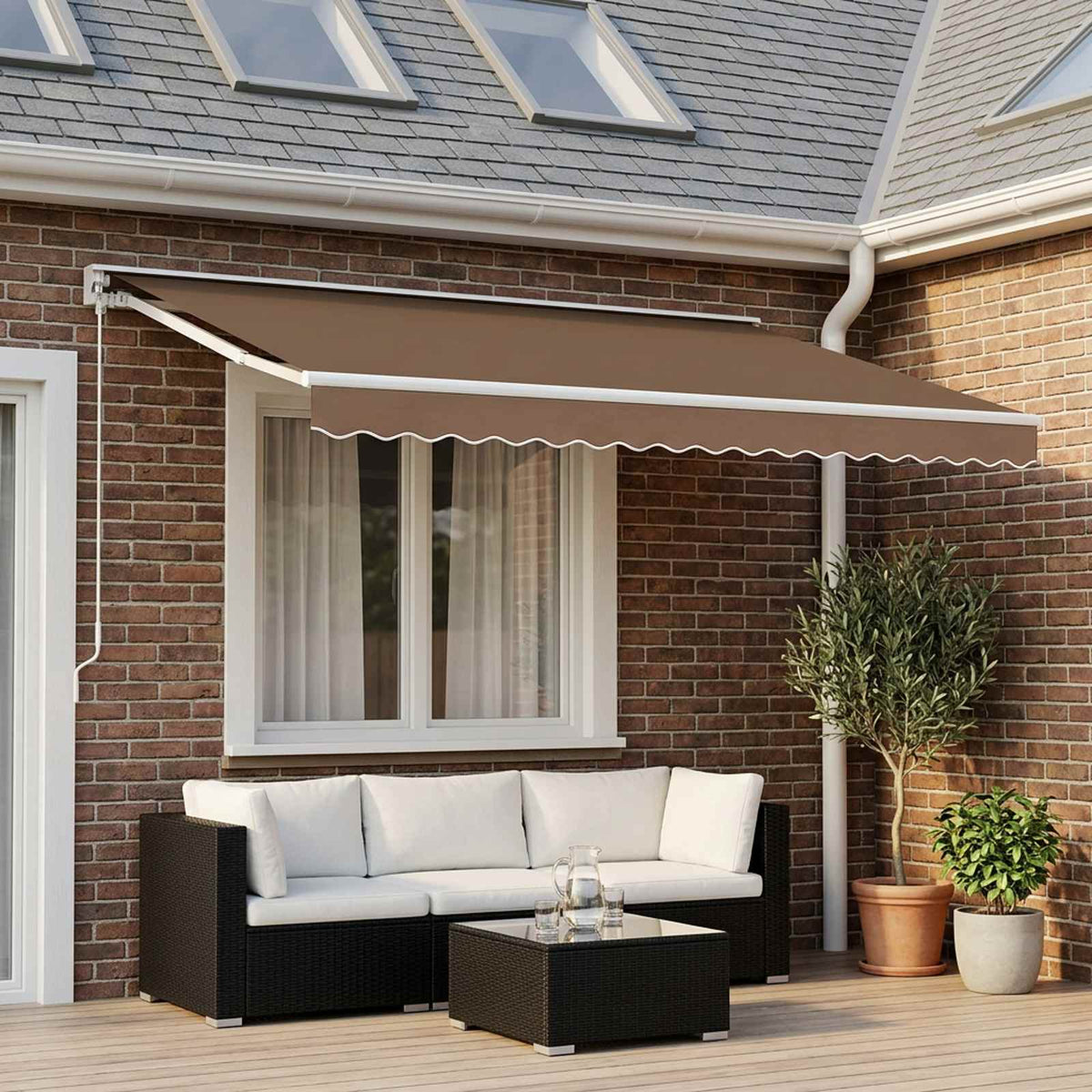 Vidaxl vervangende volant voor 5 m beige polyester
