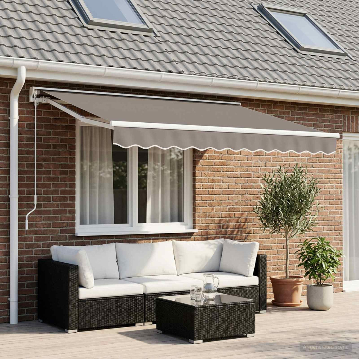 Vidaxl vervangende volant voor 2,5 m lichtgrijs polyester