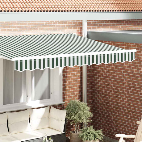 Vidaxl vervangende volant voor 3 m groen wit gestreept polyester
