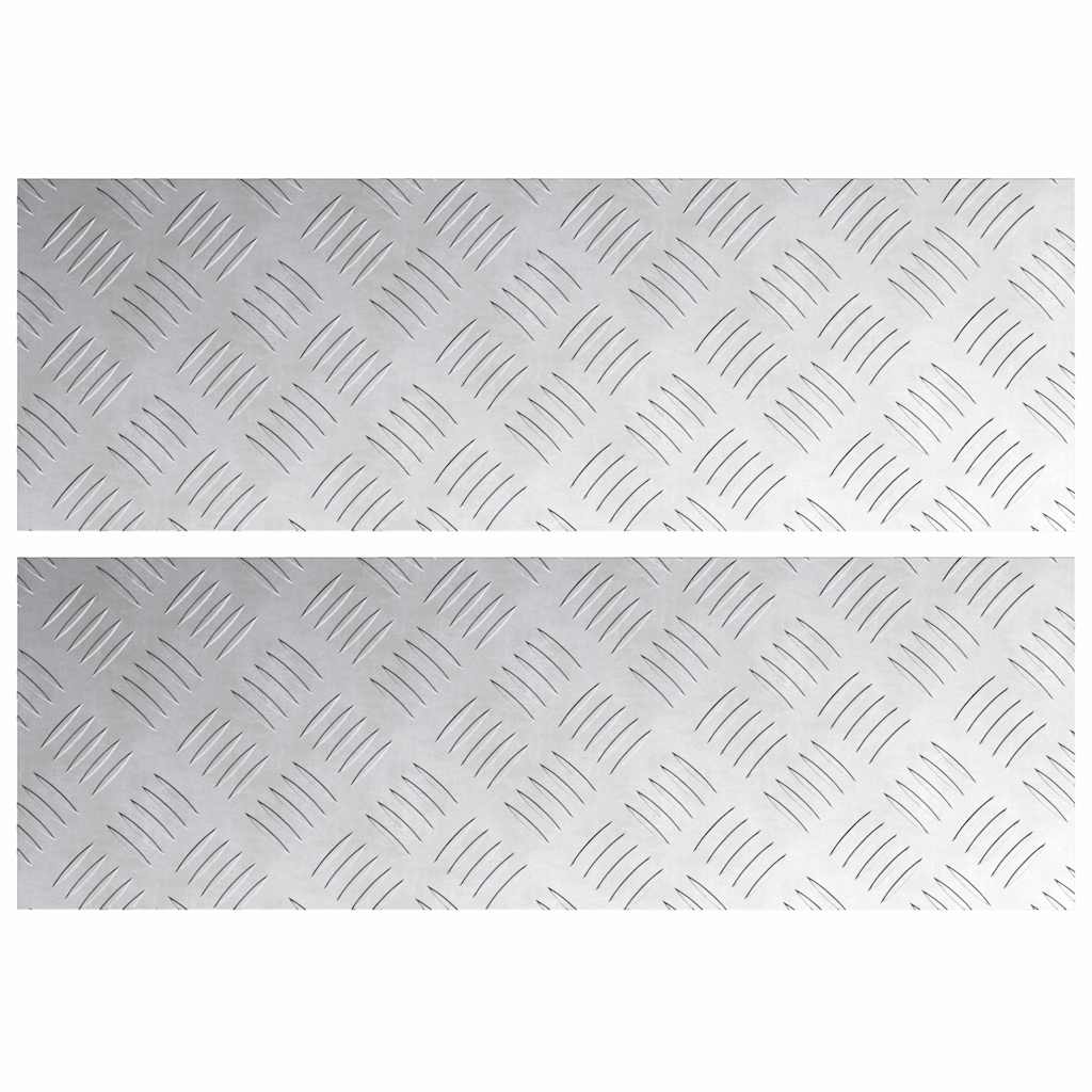 Vidaxl trap tread rechthoekig 2 pcs zilver 60 x 20 cm aluminium