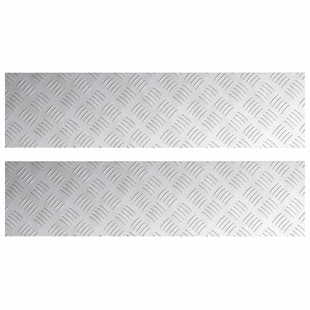 Vidaxl trap tread rechthoekig 2 pcs zilver 80 x 20 cm aluminium