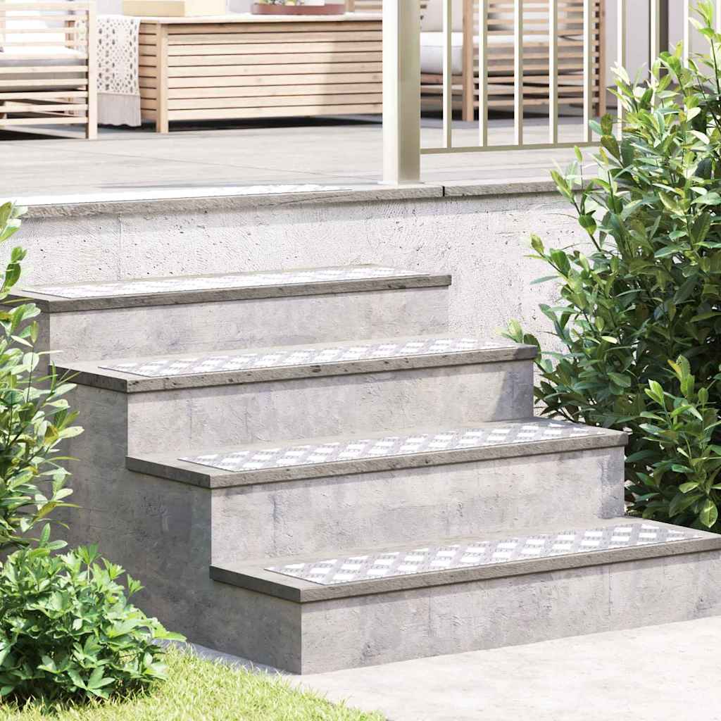 Vidaxl trapmatten 2 st 90 x 20 cm zilver aluminium rechthoekig